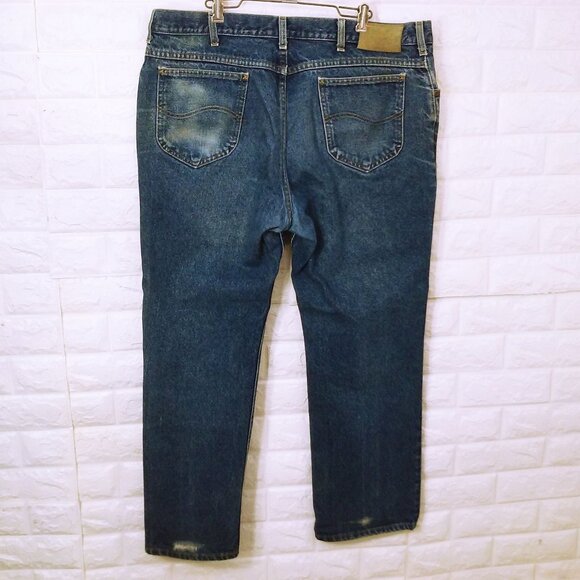 Vintage 70s-80s LEE Denim Jeans Men-40x30 Bootcut 5-Pocket Faded Soft-Worn Flaws - Picture 10 of 12